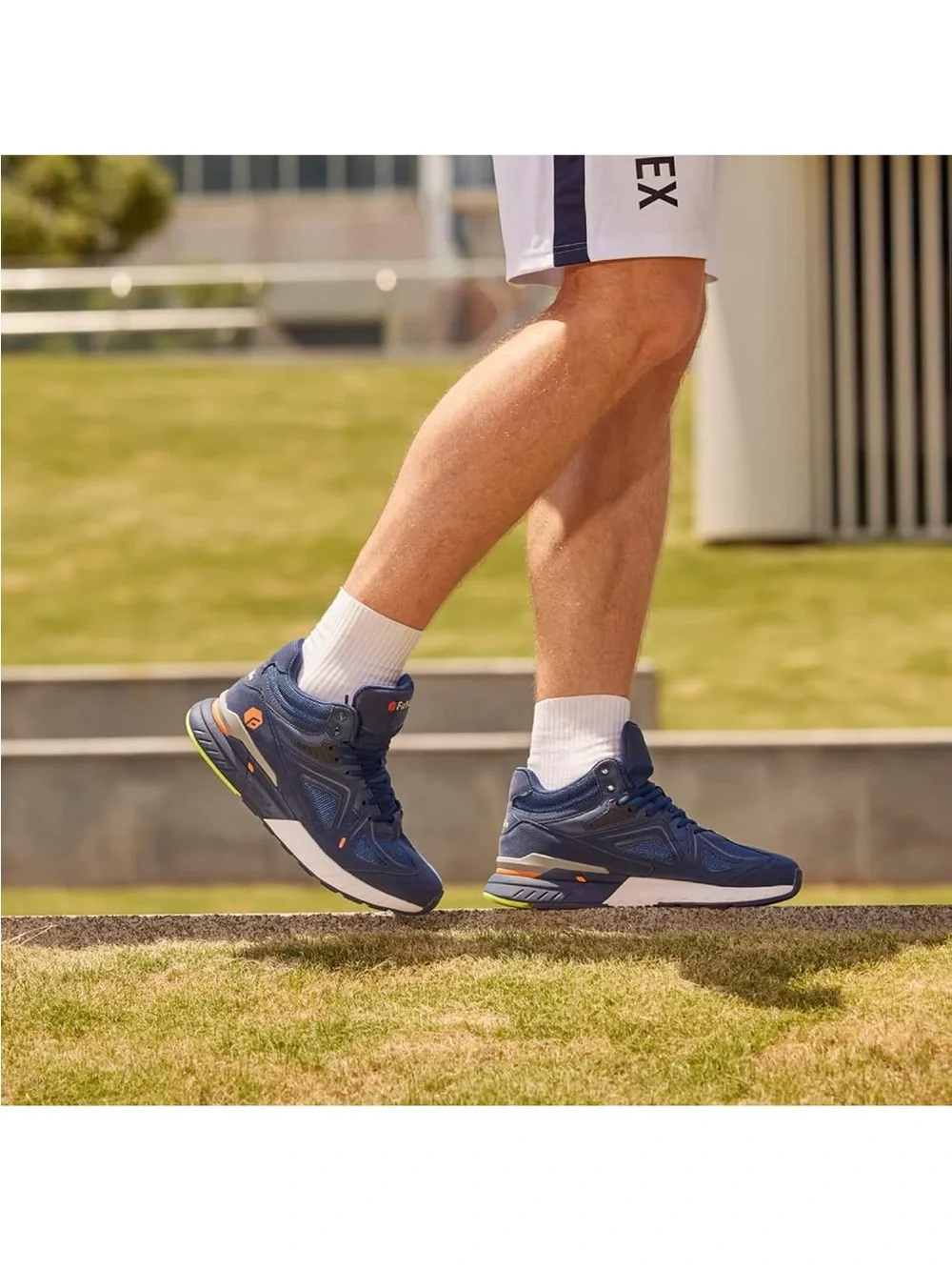 Fitville Men's Navy High-Top Athletic Sneakers - Casual Performance
